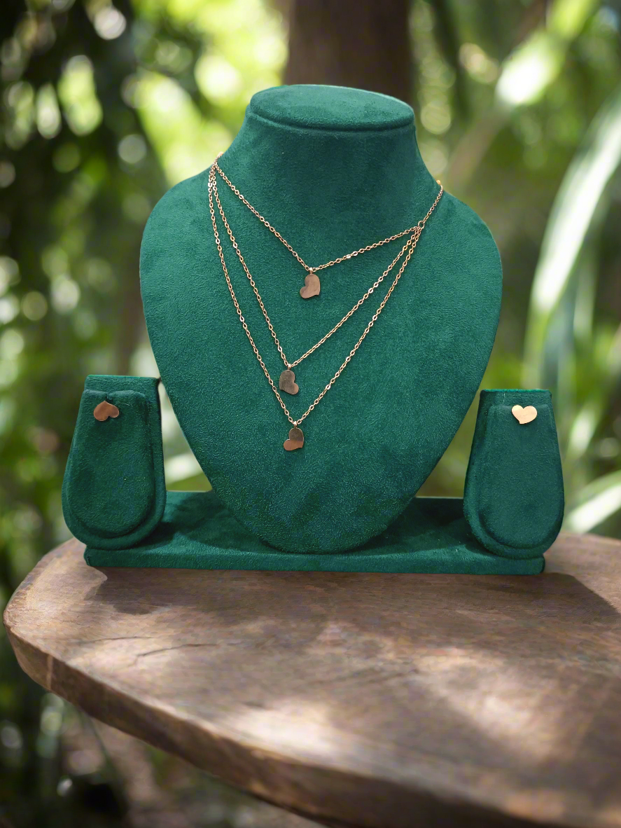 Rose Gold 3 Layer Pendant Necklace