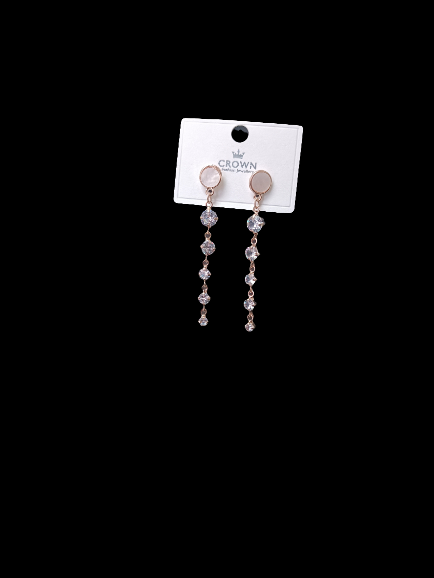 Stylish Rose Gold Long Drop Earrings