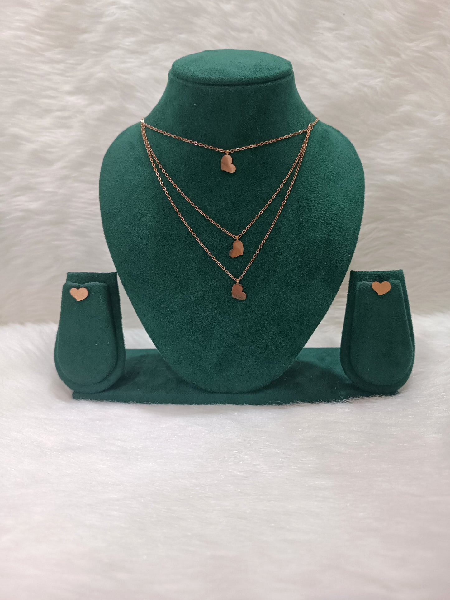 Rose Gold 3 Layer Pendant Necklace