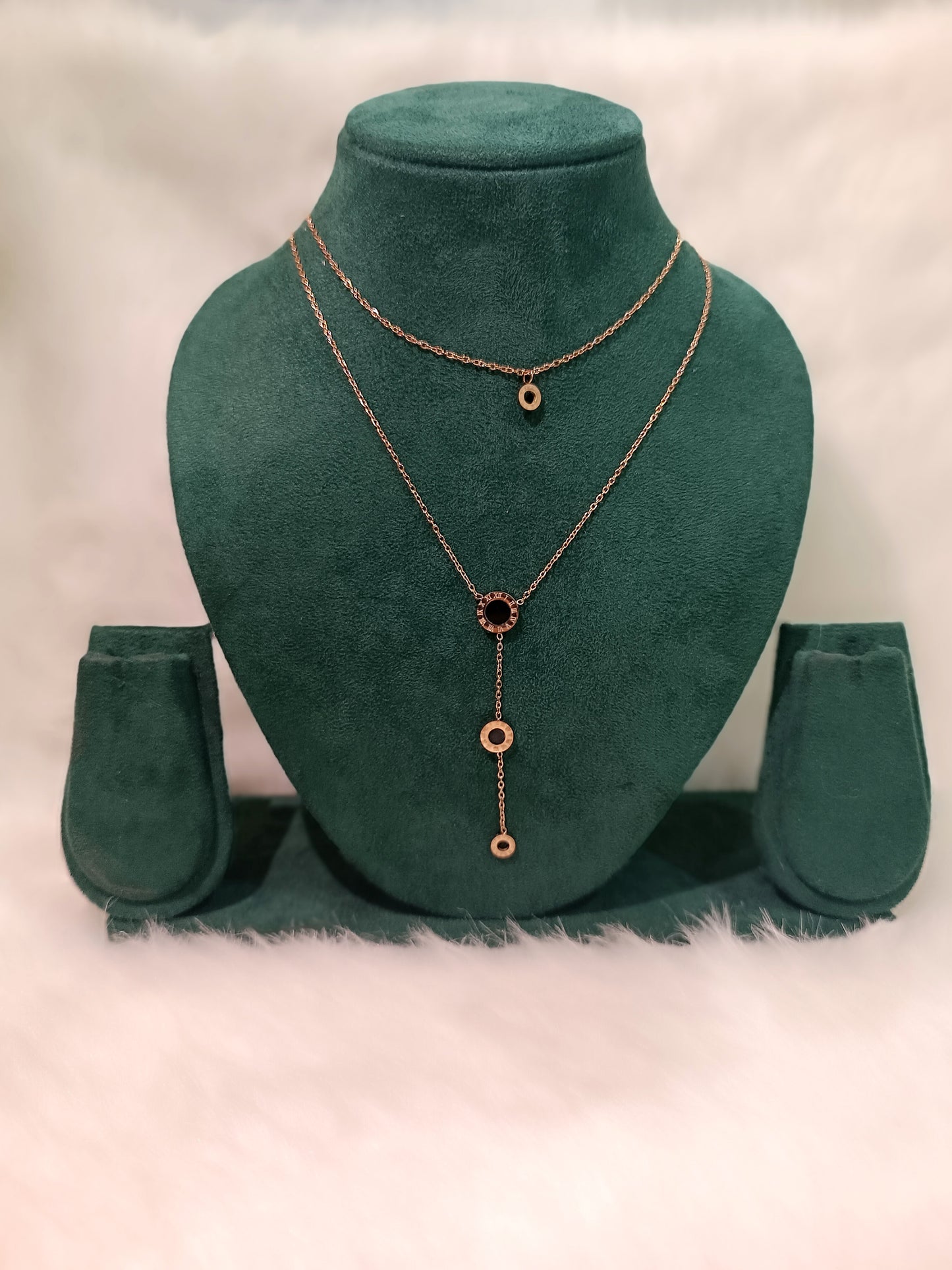Rose Gold Double Layer Hanging Necklace