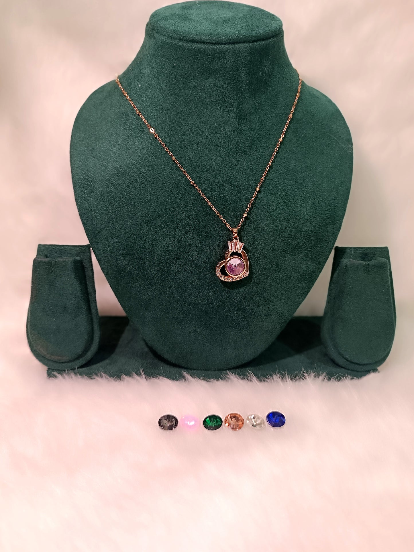 Stone Changing Pendant Necklace