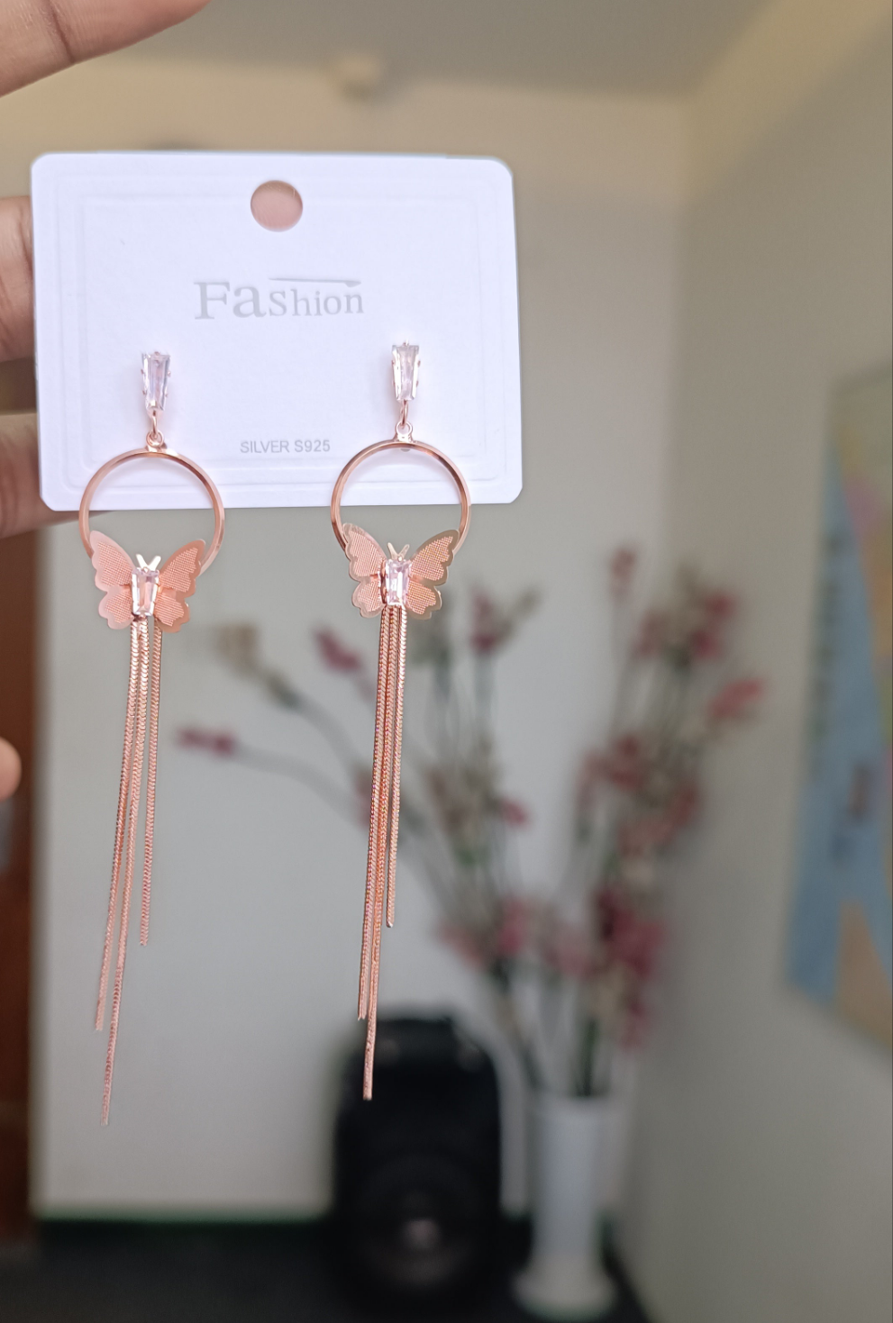 Rose Gold Multi Chain Earring