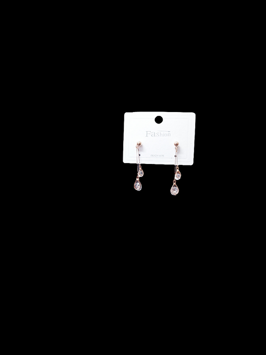 Rose Gold Hanging Ad Korean Earrings