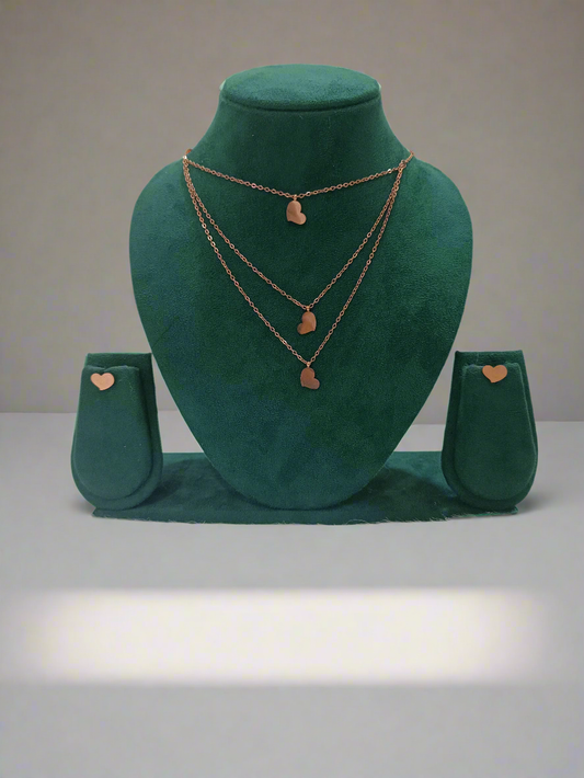 Rose Gold 3 Layer Pendant Necklace