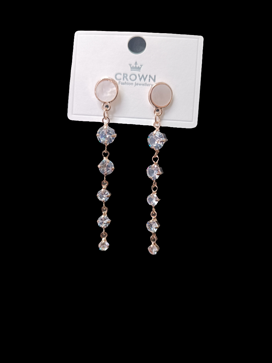 Stylish Rose Gold Long Drop Earrings
