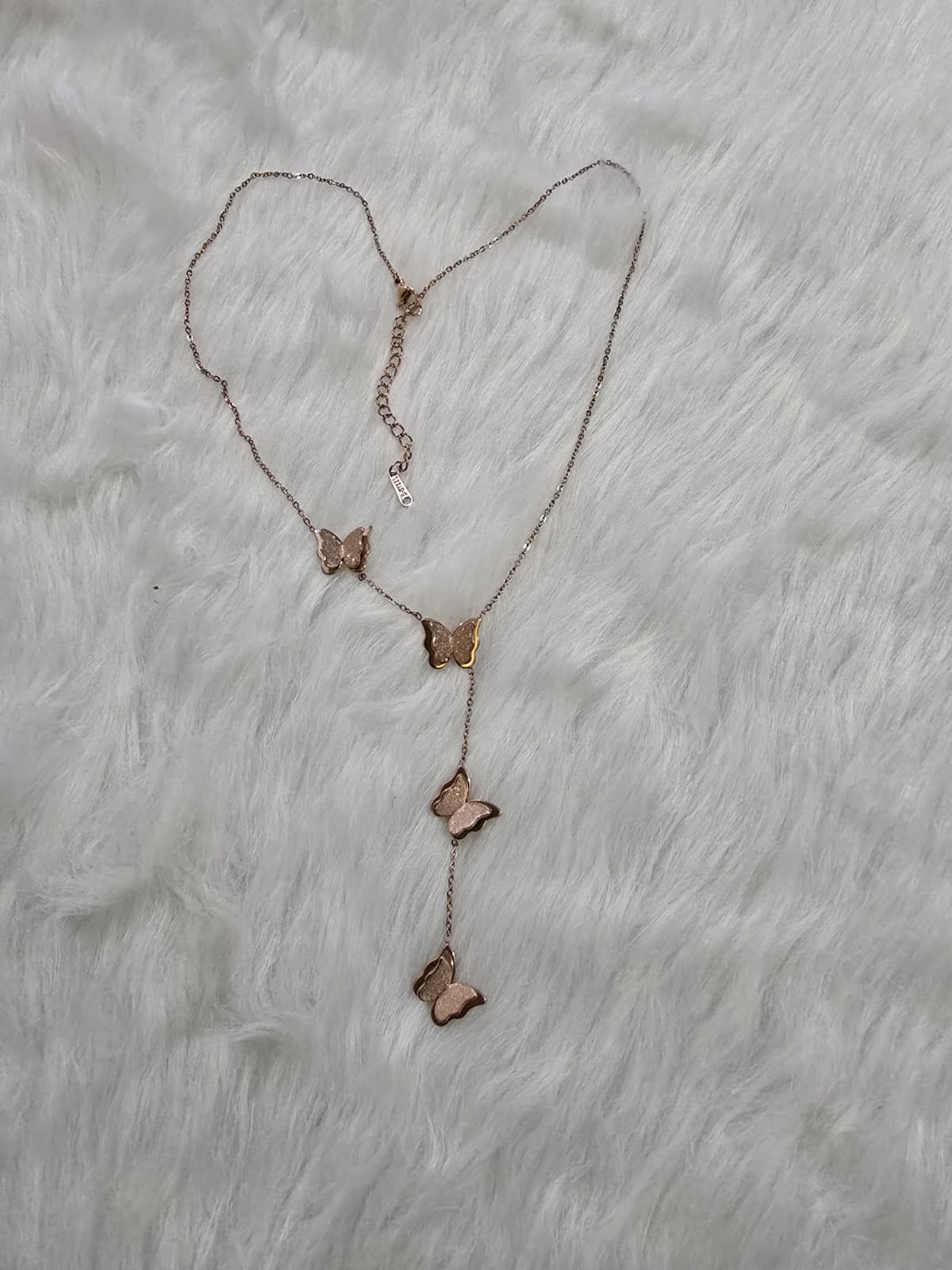 Rose gold rosary necklace