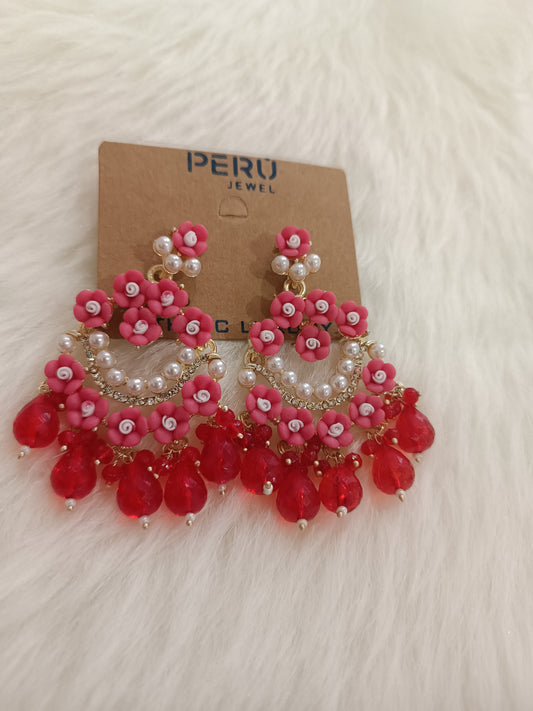 Blossom Kundan Chandbali traditional earrings