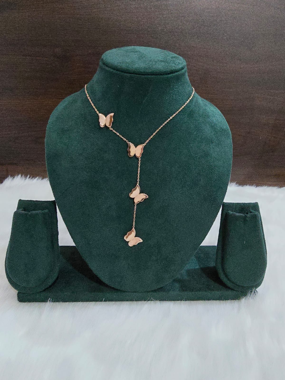 Rose gold rosary necklace