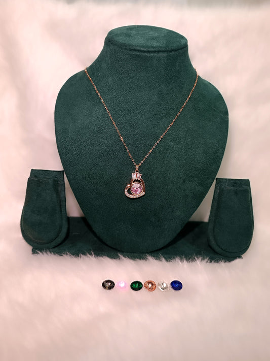 Stone Changing Pendant Necklace