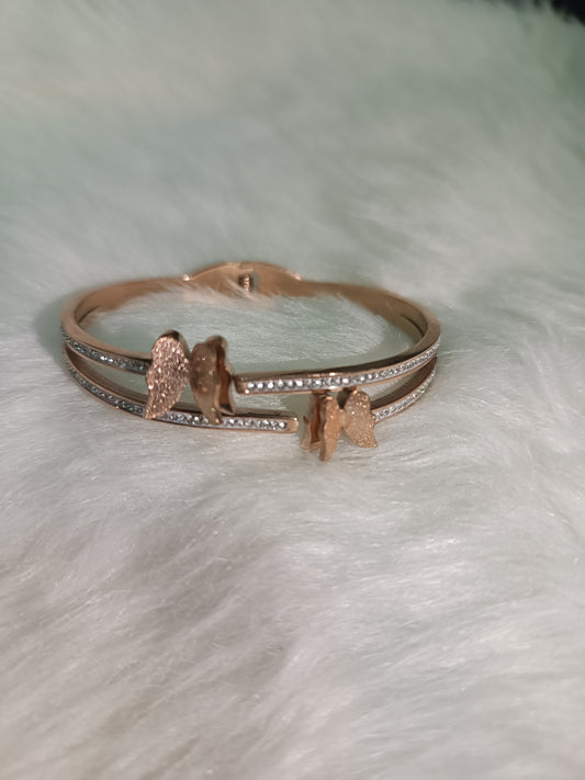 Rose Gold Butterfly Bangle