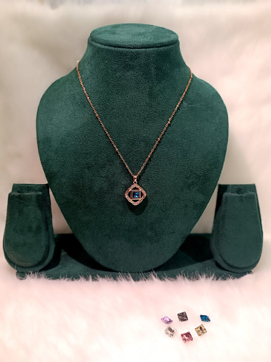 Stone Changing Pendant Necklace