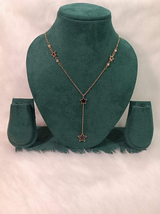 Rose Gold Single Layer Hanging Necklace