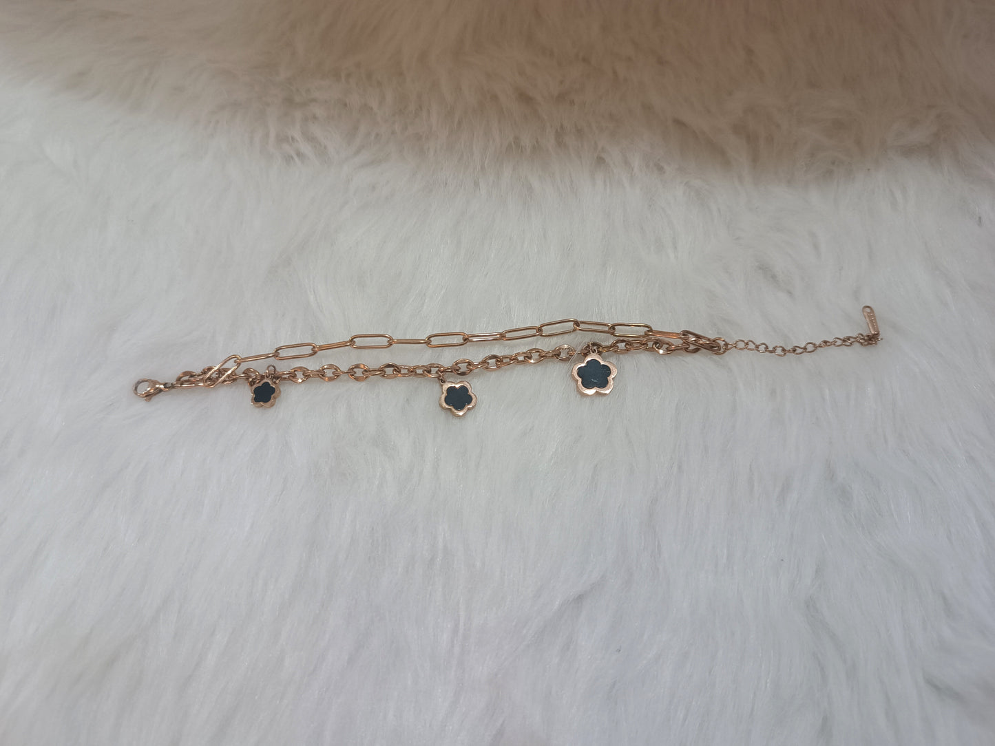 Rose Gold Double Layer Hanging Bracelet