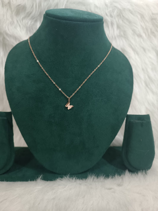 Rose Gold Butterfly  Pendant Necklace